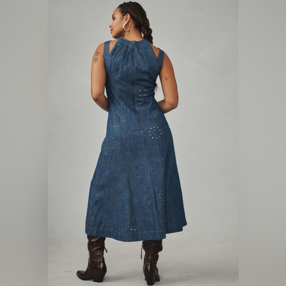 Anthropologie Grommet Denim Midi Dress - Picture 6 of 15